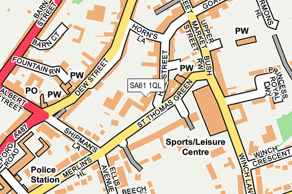 SA61 1QL map - OS OpenMap – Local (Ordnance Survey) SA61 1QL map - OS OpenMap – Local (Ordnance Survey)