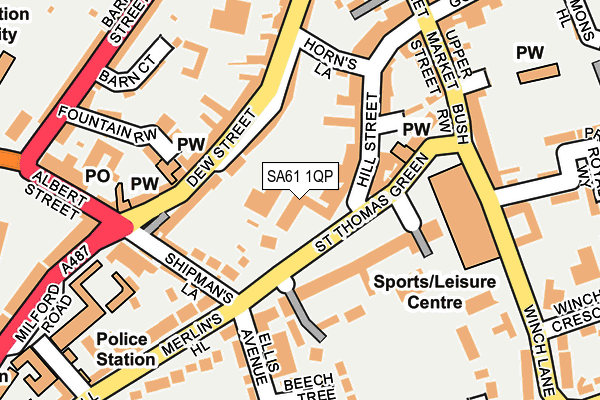 SA61 1QP map - OS OpenMap – Local (Ordnance Survey) SA61 1QP map - OS OpenMap – Local (Ordnance Survey)