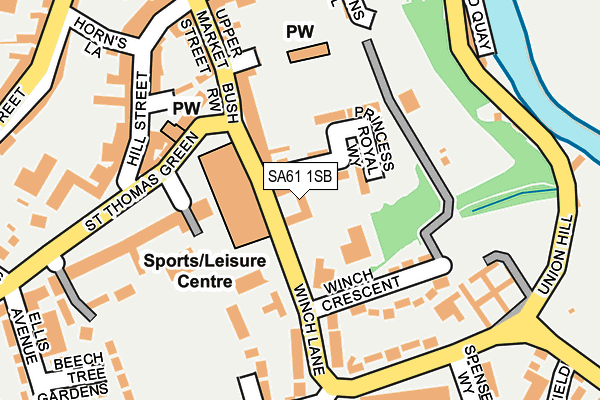 SA61 1SB map - OS OpenMap – Local (Ordnance Survey) SA61 1SB map - OS OpenMap – Local (Ordnance Survey)