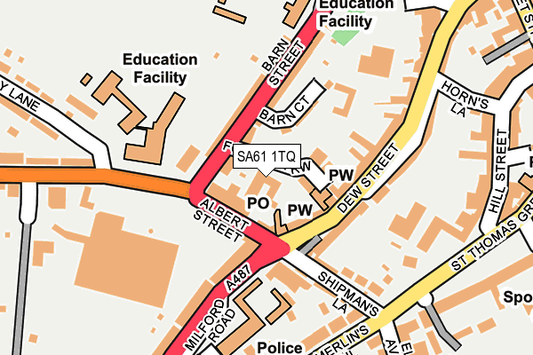 SA61 1TQ map - OS OpenMap – Local (Ordnance Survey) SA61 1TQ map - OS OpenMap – Local (Ordnance Survey)