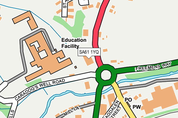 SA61 1YQ map - OS OpenMap – Local (Ordnance Survey) SA61 1YQ map - OS OpenMap – Local (Ordnance Survey)