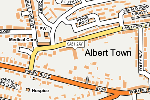 SA61 2AY map - OS OpenMap – Local (Ordnance Survey) SA61 2AY map - OS OpenMap – Local (Ordnance Survey)