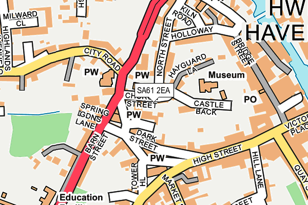 SA61 2EA map - OS OpenMap – Local (Ordnance Survey) SA61 2EA map - OS OpenMap – Local (Ordnance Survey)