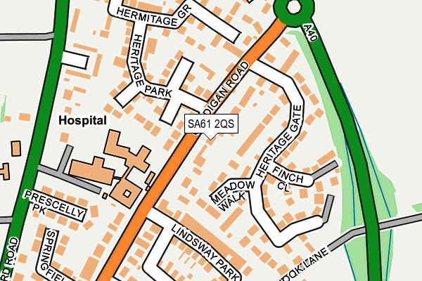 SA61 2QS map - OS OpenMap – Local (Ordnance Survey) SA61 2QS map - OS OpenMap – Local (Ordnance Survey)