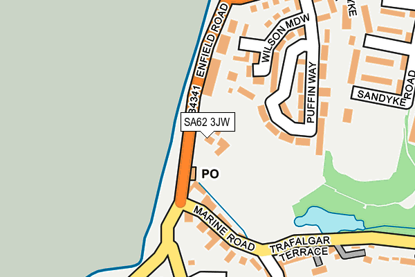 SA62 3JW map - OS OpenMap – Local (Ordnance Survey) SA62 3JW map - OS OpenMap – Local (Ordnance Survey)