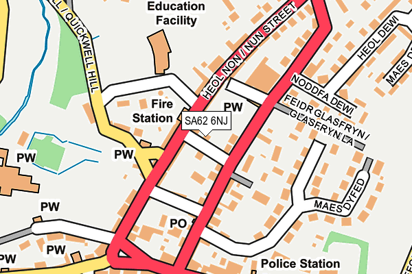 SA62 6NJ map - OS OpenMap – Local (Ordnance Survey) SA62 6NJ map - OS OpenMap – Local (Ordnance Survey)