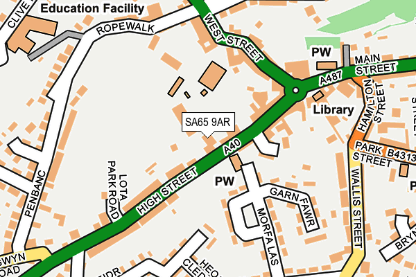 SA65 9AR map - OS OpenMap – Local (Ordnance Survey) SA65 9AR map - OS OpenMap – Local (Ordnance Survey)