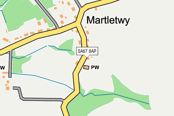 SA67 8AP map - OS OpenMap – Local (Ordnance Survey) SA67 8AP map - OS OpenMap – Local (Ordnance Survey)