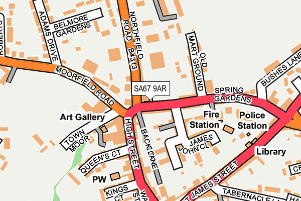 SA67 9AR map - OS OpenMap – Local (Ordnance Survey) SA67 9AR map - OS OpenMap – Local (Ordnance Survey)