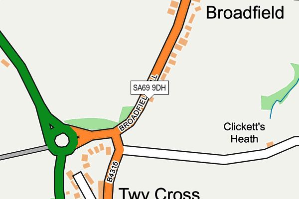 SA69 9DH map - OS OpenMap – Local (Ordnance Survey) SA69 9DH map - OS OpenMap – Local (Ordnance Survey)