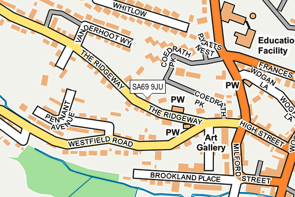 SA69 9JU map - OS OpenMap – Local (Ordnance Survey) SA69 9JU map - OS OpenMap – Local (Ordnance Survey)