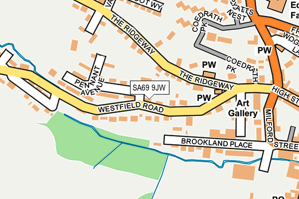 SA69 9JW map - OS OpenMap – Local (Ordnance Survey) SA69 9JW map - OS OpenMap – Local (Ordnance Survey)