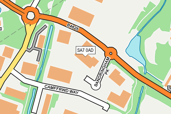 SA7 0AD map - OS OpenMap – Local (Ordnance Survey) SA7 0AD map - OS OpenMap – Local (Ordnance Survey)