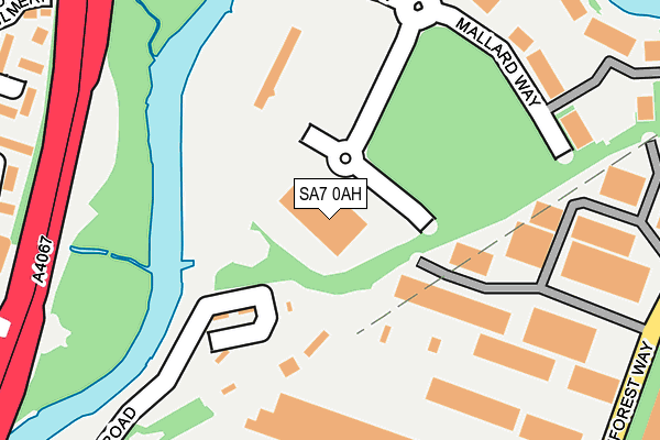 SA7 0AH map - OS OpenMap – Local (Ordnance Survey) SA7 0AH map - OS OpenMap – Local (Ordnance Survey)