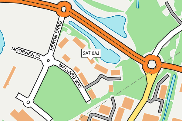 SA7 0AJ map - OS OpenMap – Local (Ordnance Survey) SA7 0AJ map - OS OpenMap – Local (Ordnance Survey)