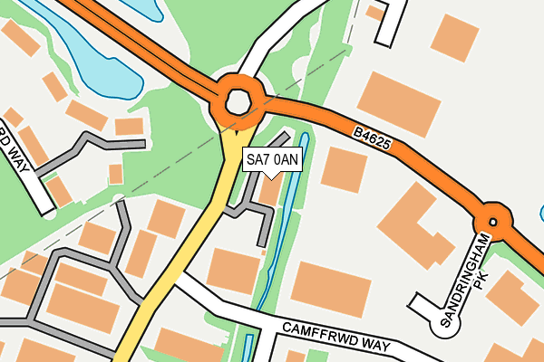SA7 0AN map - OS OpenMap – Local (Ordnance Survey) SA7 0AN map - OS OpenMap – Local (Ordnance Survey)