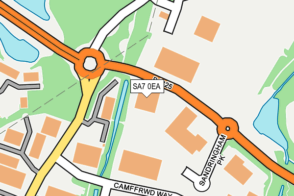 SA7 0EA map - OS OpenMap – Local (Ordnance Survey) SA7 0EA map - OS OpenMap – Local (Ordnance Survey)