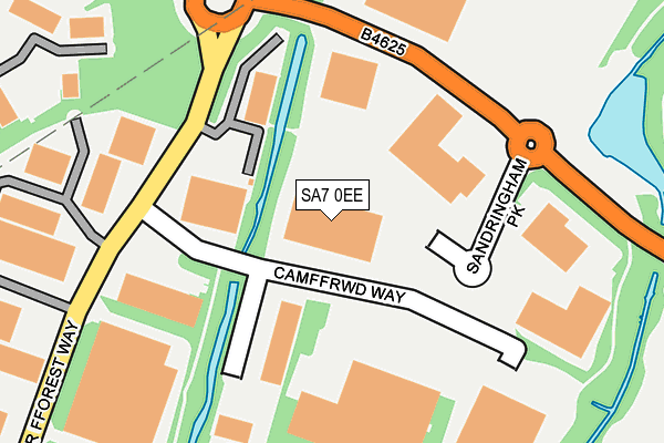 SA7 0EE map - OS OpenMap – Local (Ordnance Survey) SA7 0EE map - OS OpenMap – Local (Ordnance Survey)