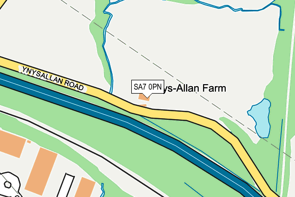 SA7 0PN map - OS OpenMap – Local (Ordnance Survey) SA7 0PN map - OS OpenMap – Local (Ordnance Survey)