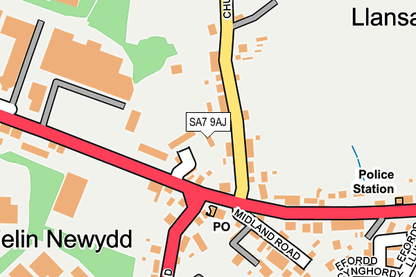 SA7 9AJ map - OS OpenMap – Local (Ordnance Survey) SA7 9AJ map - OS OpenMap – Local (Ordnance Survey)
