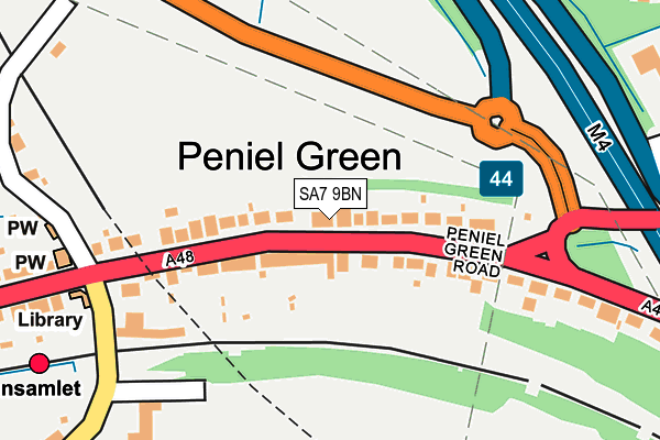 SA7 9BN map - OS OpenMap – Local (Ordnance Survey) SA7 9BN map - OS OpenMap – Local (Ordnance Survey)