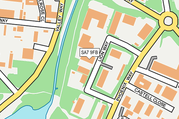 SA7 9FB map - OS OpenMap – Local (Ordnance Survey) SA7 9FB map - OS OpenMap – Local (Ordnance Survey)