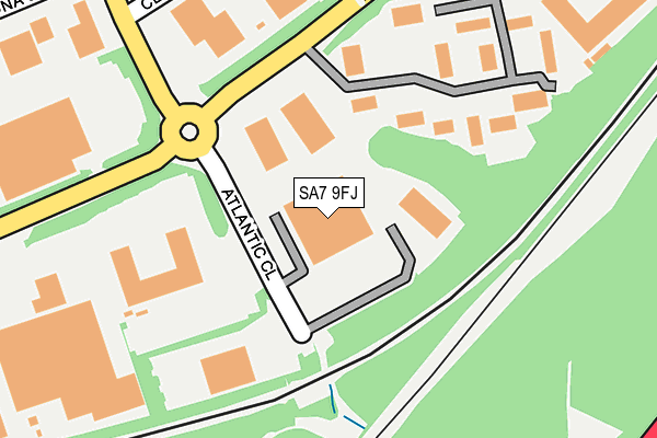 SA7 9FJ map - OS OpenMap – Local (Ordnance Survey) SA7 9FJ map - OS OpenMap – Local (Ordnance Survey)