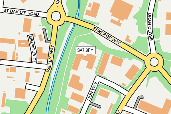SA7 9FY map - OS OpenMap – Local (Ordnance Survey) SA7 9FY map - OS OpenMap – Local (Ordnance Survey)