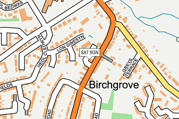 SA7 9GN map - OS OpenMap – Local (Ordnance Survey) SA7 9GN map - OS OpenMap – Local (Ordnance Survey)