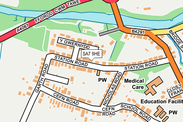 SA7 9HE map - OS OpenMap – Local (Ordnance Survey) SA7 9HE map - OS OpenMap – Local (Ordnance Survey)