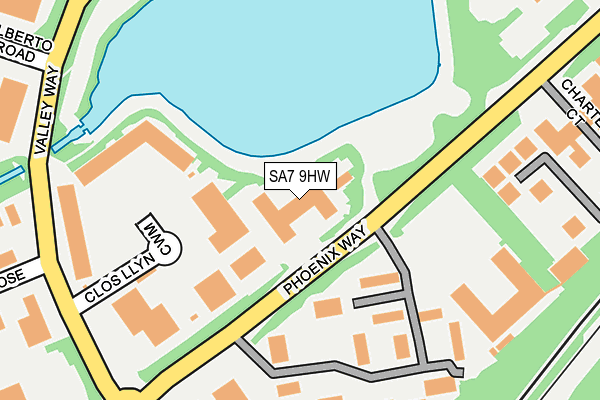 SA7 9HW map - OS OpenMap – Local (Ordnance Survey) SA7 9HW map - OS OpenMap – Local (Ordnance Survey)
