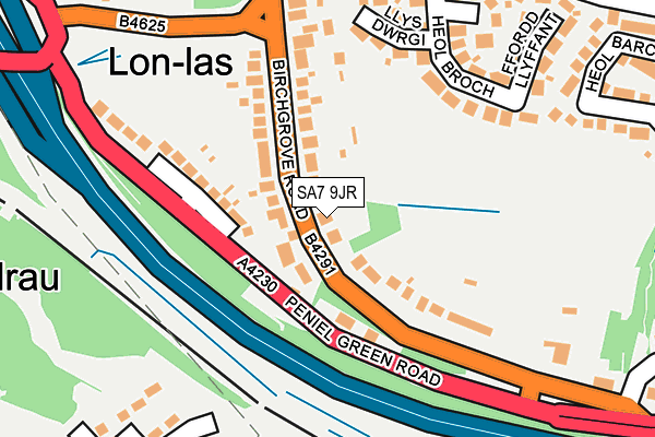 SA7 9JR map - OS OpenMap – Local (Ordnance Survey) SA7 9JR map - OS OpenMap – Local (Ordnance Survey)