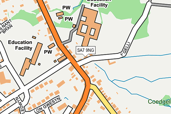 SA7 9NG map - OS OpenMap – Local (Ordnance Survey) SA7 9NG map - OS OpenMap – Local (Ordnance Survey)