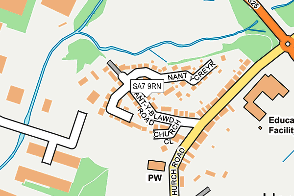 SA7 9RN map - OS OpenMap – Local (Ordnance Survey) SA7 9RN map - OS OpenMap – Local (Ordnance Survey)
