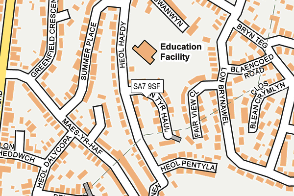 SA7 9SF map - OS OpenMap – Local (Ordnance Survey) SA7 9SF map - OS OpenMap – Local (Ordnance Survey)