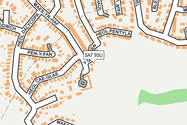 SA7 9SU map - OS OpenMap – Local (Ordnance Survey) SA7 9SU map - OS OpenMap – Local (Ordnance Survey)