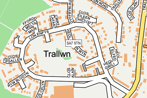 SA7 9TN map - OS OpenMap – Local (Ordnance Survey) SA7 9TN map - OS OpenMap – Local (Ordnance Survey)