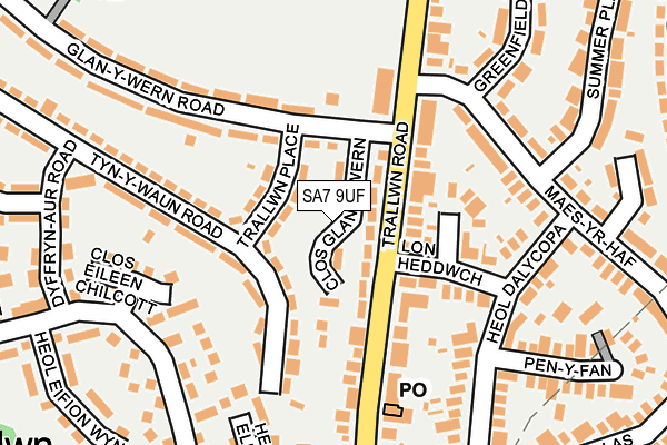 SA7 9UF map - OS OpenMap – Local (Ordnance Survey) SA7 9UF map - OS OpenMap – Local (Ordnance Survey)