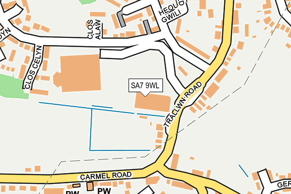SA7 9WL map - OS OpenMap – Local (Ordnance Survey) SA7 9WL map - OS OpenMap – Local (Ordnance Survey)