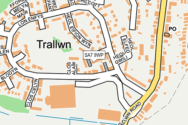 SA7 9WP map - OS OpenMap – Local (Ordnance Survey) SA7 9WP map - OS OpenMap – Local (Ordnance Survey)