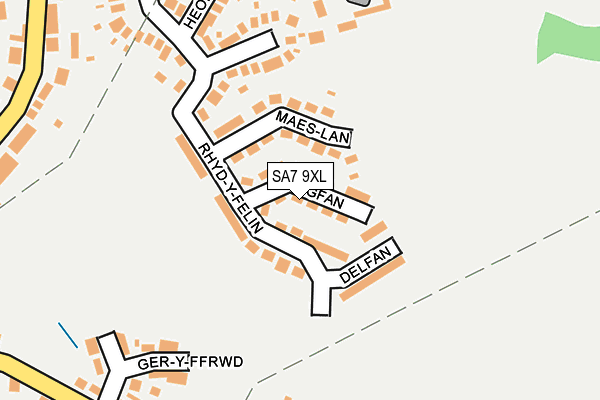 SA7 9XL map - OS OpenMap – Local (Ordnance Survey) SA7 9XL map - OS OpenMap – Local (Ordnance Survey)