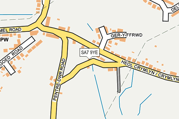 SA7 9YE map - OS OpenMap – Local (Ordnance Survey) SA7 9YE map - OS OpenMap – Local (Ordnance Survey)
