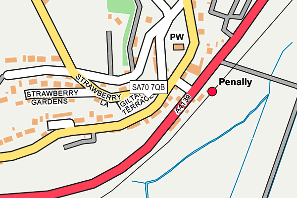 SA70 7QB map - OS OpenMap – Local (Ordnance Survey) SA70 7QB map - OS OpenMap – Local (Ordnance Survey)