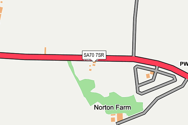 SA70 7SR map - OS OpenMap – Local (Ordnance Survey) SA70 7SR map - OS OpenMap – Local (Ordnance Survey)