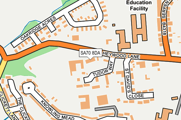 SA70 8DA map - OS OpenMap – Local (Ordnance Survey) SA70 8DA map - OS OpenMap – Local (Ordnance Survey)