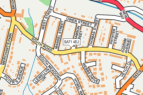 SA71 4EJ map - OS OpenMap – Local (Ordnance Survey) SA71 4EJ map - OS OpenMap – Local (Ordnance Survey)