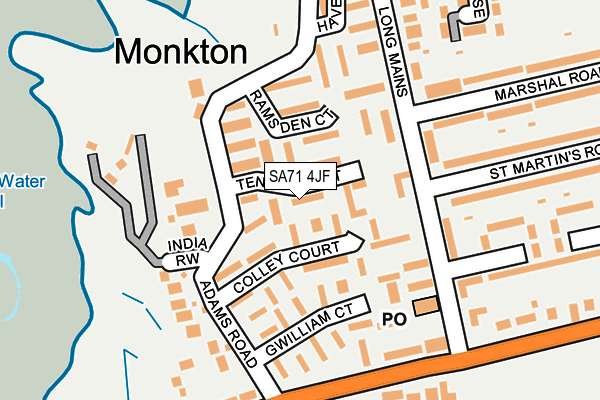 SA71 4JF map - OS OpenMap – Local (Ordnance Survey) SA71 4JF map - OS OpenMap – Local (Ordnance Survey)