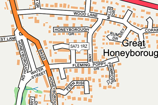 SA73 1RZ map - OS OpenMap – Local (Ordnance Survey) SA73 1RZ map - OS OpenMap – Local (Ordnance Survey)