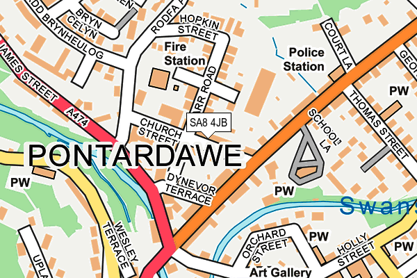 SA8 4JB map - OS OpenMap – Local (Ordnance Survey) SA8 4JB map - OS OpenMap – Local (Ordnance Survey)