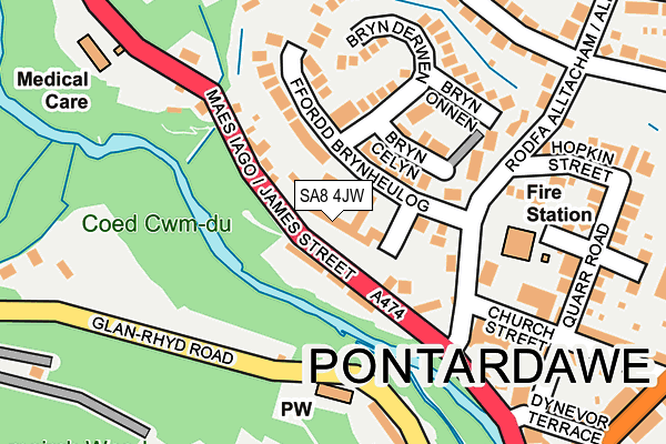 SA8 4JW map - OS OpenMap – Local (Ordnance Survey) SA8 4JW map - OS OpenMap – Local (Ordnance Survey)